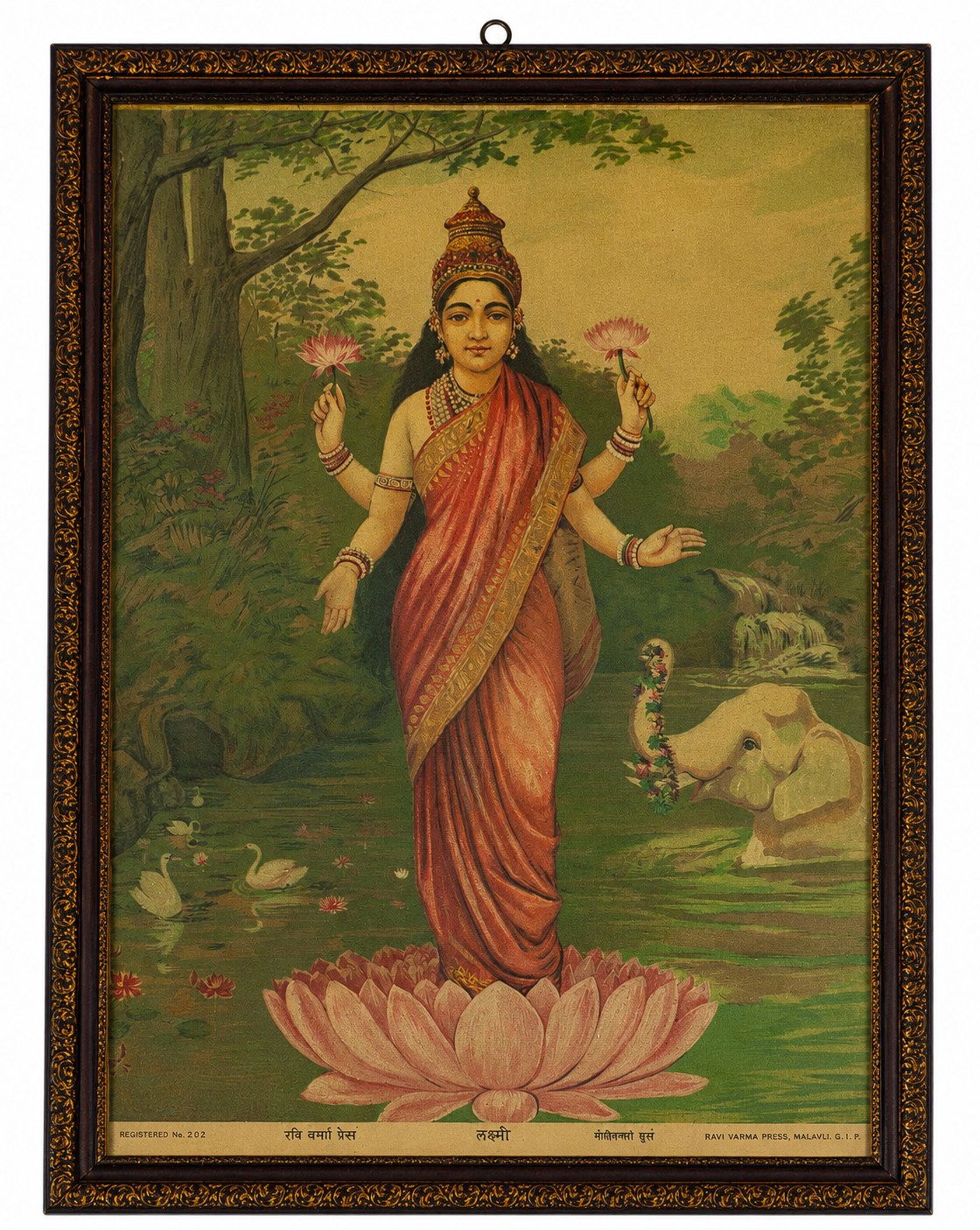 "Goddess Lakshmi" Oleograph